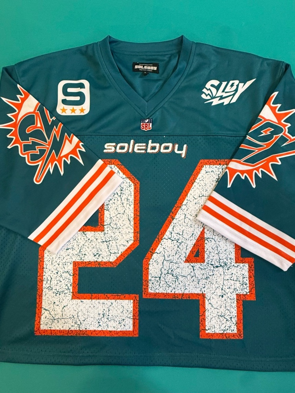 Teal & Orange Number 24 Men's Jersey